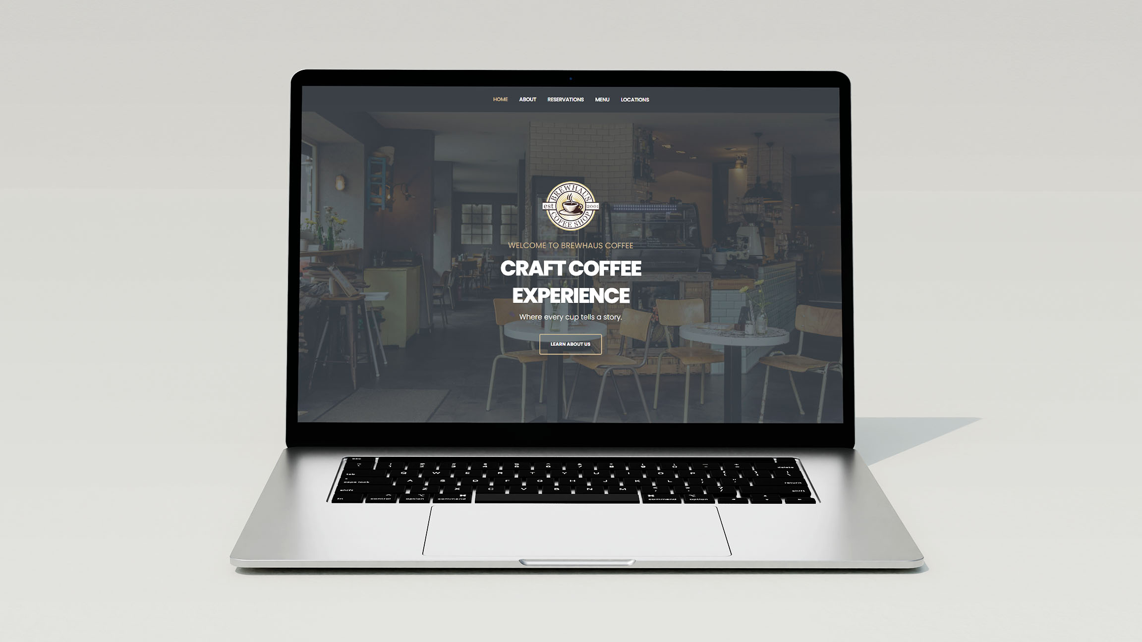 Brewhaus Coffee website full-page view