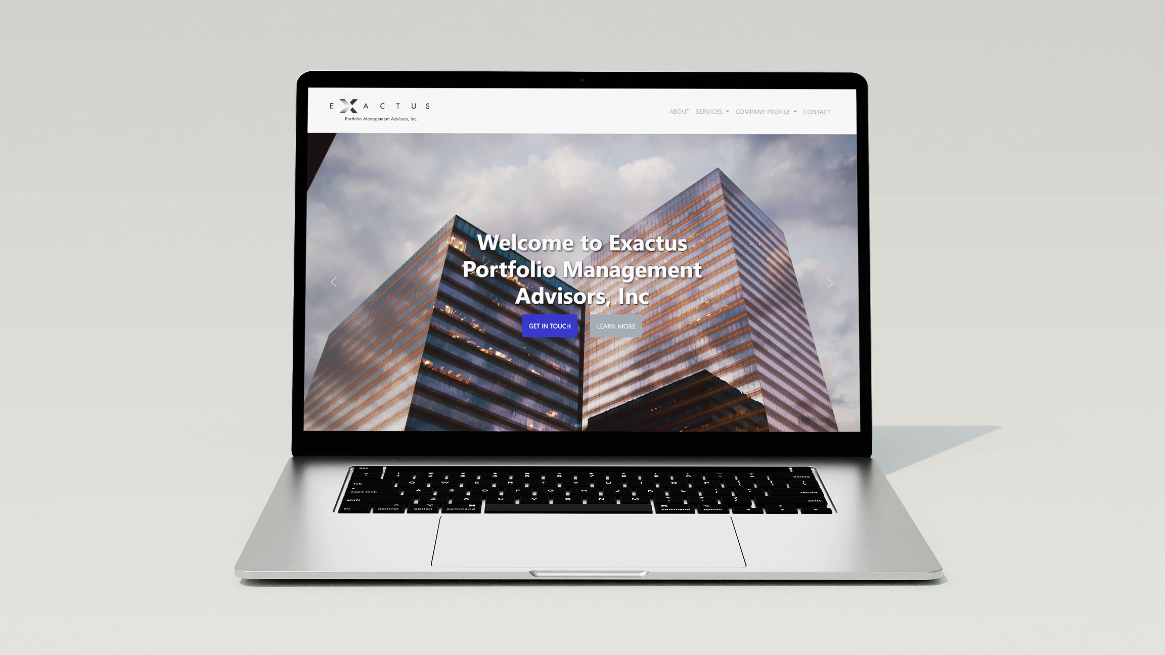 Exactus PMA website full-page view