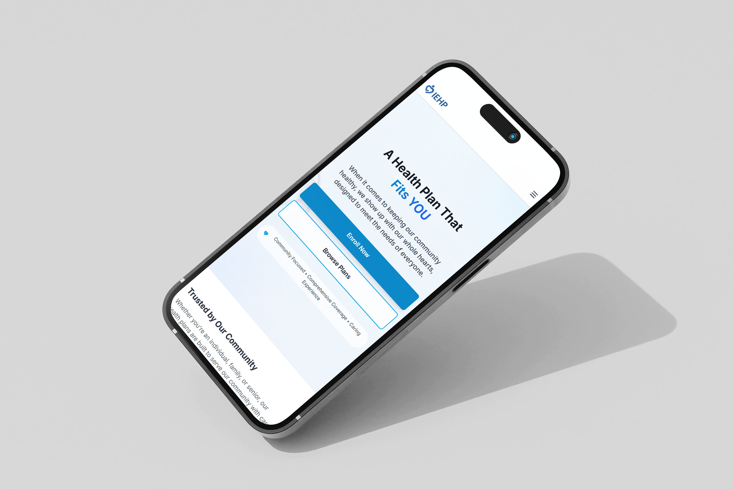 IEHP website mobile view