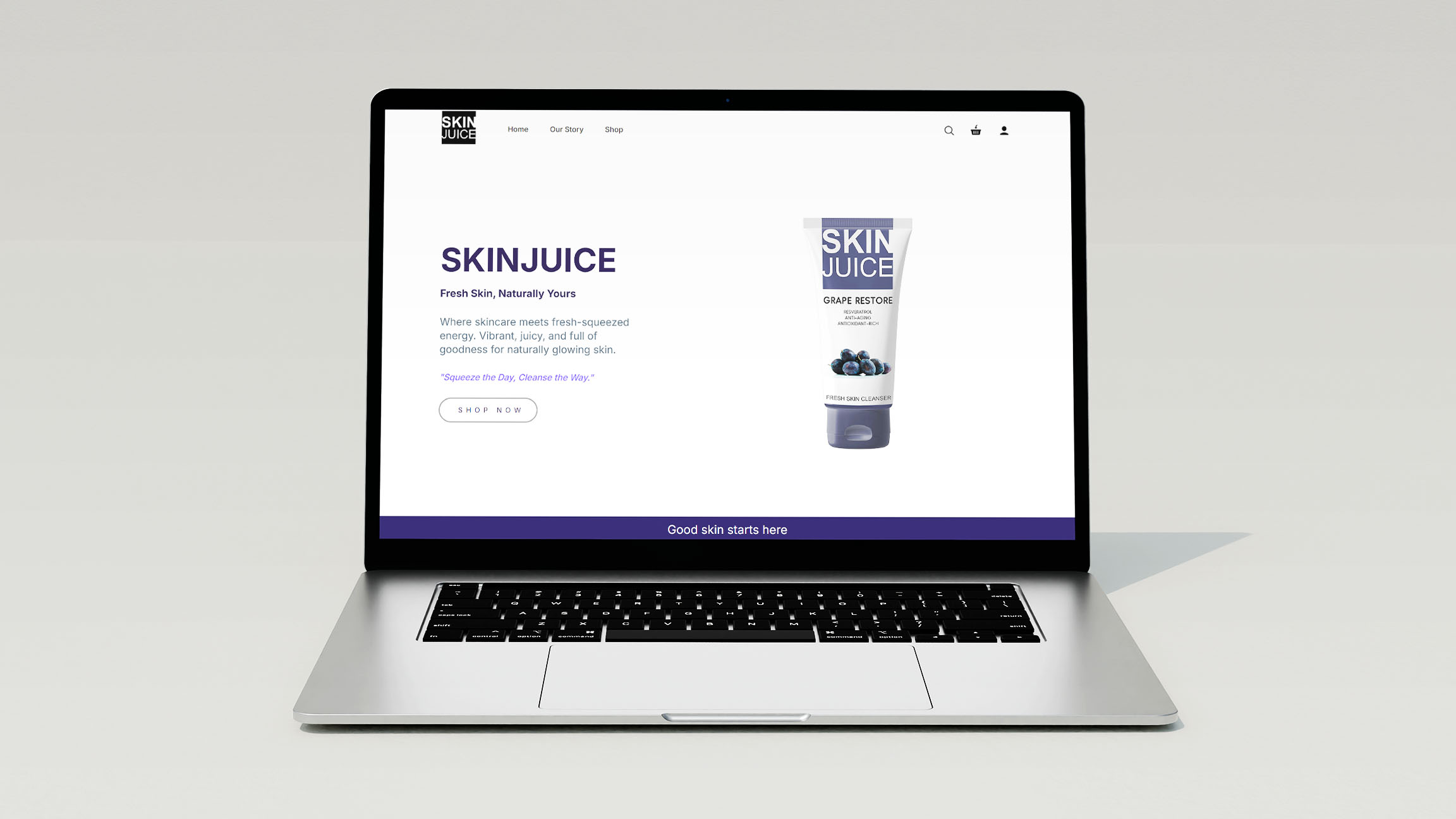 Skinjuice e-commerce website full-page view